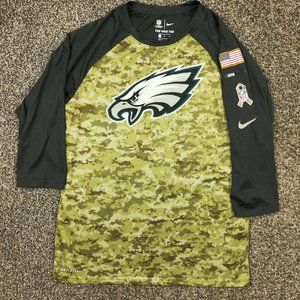 Nike Dri Fit On Field Philadelphia Eagles Salute to Service Camo Shirt